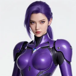 close up portrait of a beautiful world destroyer in smooth purple sci - fi armor, elegant, intense, an ultrafine hyperdetailed illustration by kim jung gi, irakli nadar, intricate linework, sharp focus, bright colors, octopath traveler, final fantasy, unreal engine 5, global illumination, radiant light