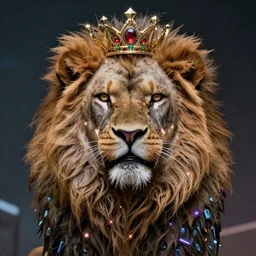 king infinity cyber magic lion portrait, hyperdetailed, artstation, cgsociety, 8k