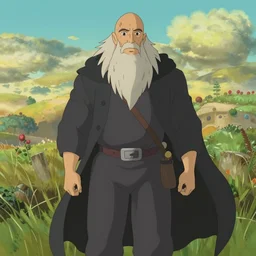 still image from the new studio ghibli animated film'dwayne johnson vs gandalf'( 2 0 0 1 )