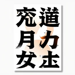 poster design with duochrome contemporary typographic Japanese katakana, black and orange colour palette, layout design, illustrator vector graphics