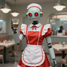 ( ( ( ( ( 1 9 5 0 s retro future robot android waitress. muted colors. ) ) ) ) ) by jean - baptiste monge!!!!!!!!!!!!!!!!!!!!!!!!!!!!!!