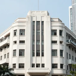 the kowloon walled city built in art deco style, modernist, art nouveau, architecture