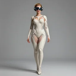 hedonistic scarlett johanson wearing high tech headset, full body picture, elegant, intricate, artstation, 8 k, ultra detailed, octane render.