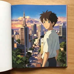 sao paulo in an anime film, directed by makoto shinkai, artbook