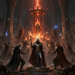sci-fi space battle mages in the style of Roman Sustov on ArtStation , highly detailed, Nigredo, dark enlightenment, alchemy.