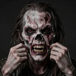 ripping off a fake face revealing the true monster inside 8 k creepy hyperrealism fully detailed
