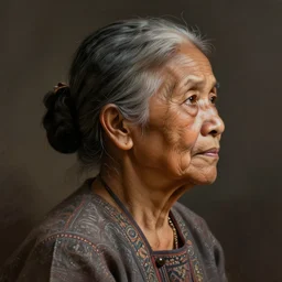 an intricate concept illustration of an old filipino woman side view, by wlop, artstation, cgsociety, hyper realistic, photorealistic, digital painting