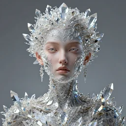 portrait of a woman made out of crystals. intricate artwork, by tooth wu, wlop, beeple, dan mumford concept art, octane render, trending on artstation, greg rutkowski very coherent symmetrical artwork cinematic, key art, hyper realism, high detail, octane render, 8 k, iridescent accents