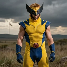 karl urban wears original yellow and blue wolverine costume