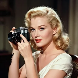 an analog 4x5 camera portrait photography of a 1940s hollywood starlet grace kelly, actress, blonde, vivacious, demur, cinematic, hq, detailed