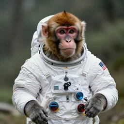 monkey wearing a space suit