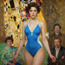 highly detailed oil painting of beautiful zarya from overwatch wearing swimsuit, very intricate, cinematic lighting, award - winning, the good spirit of god, by roberto ferri, by tom bagshaw, by j. c. leyendecker and klimt, beautiful cinematic light, american romanticism, by austin osman spare, artstation, cgsociety, official art, octane