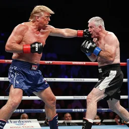 an extremely buff Donald Trump punching Anthony Fauci, Ultimate fighting championship