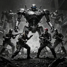 Black Light Movie Poster, Soviet Chinese Yasushi Nirasawa Style Zombie Soldiers Fight US German Military Syd Mead Style Robots, 8K, octane render, HDR, photorealistic, volumetric lighting, Hyperrealistic