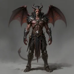 a detailed fully body portrait of a male tiefling demonic race, pathfinder portrait, dndart, deviantart fantasy portrait, demon, 4 k, hires, grimdark, centered, beautifully detailed, art by greg rutkowski and alphonse mucha