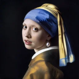 donald trump painted like girl with a pearl earring