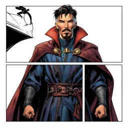 the death of doctor strange in a comic book panel illustrated by by bill sienkiewicz