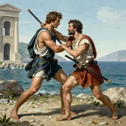 cesar killed by brutus but in need of a building by the sea