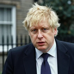 35mm film still of Boris Johnson, figure portrait