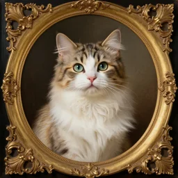 baroque rococo painting The Cat Princess portrait Greg Hildebrandt Lisa Frank high detail cute kitten kitty feline
