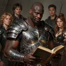 shaquille o'neal wearing breastplate and holding a book, highly detailed, d & d, fantasy, highly detailed, digital painting, trending on artstation, concept art, sharp focus, illustration, global illumination, shaded, art by artgerm and greg rutkowski and fuji choko and viktoria gavrilenko and hoang lap