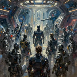 shadow elite controlling society behind the scenes, secret society, science fiction, oil painting by jama jurabaev, brush hard, artstation, for aaa game, high quality, brush stroke