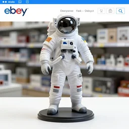 Image on the store website, eBay, Full body, 80mm resin figure of a detailed astronaut, Environmental light from the front