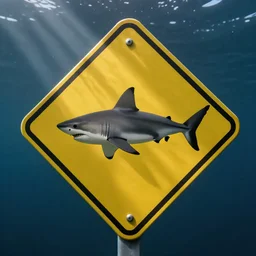 warning sign of a shark