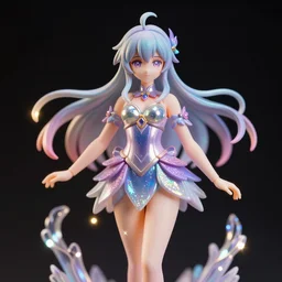 james jean, ilya kuvshinov isolated magical girl vinyl figure, figure photography, glitter accents on figure, holographic undertones, anime stylized, high detail, ethereal lighting, rim light, expert light effects on figure, sharp focus, dramatic composition and glowing effects unreal engine, octane, editorial awarded design