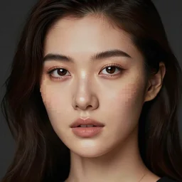 portrait, commercial shot, studio light, pixel sorting effect on face