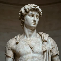 attila, a roman statue figure, classical statue, piercing eyes