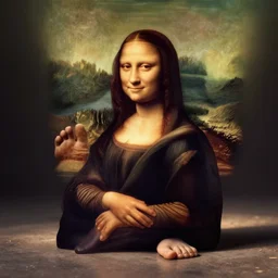 the mona lisa made out of feet