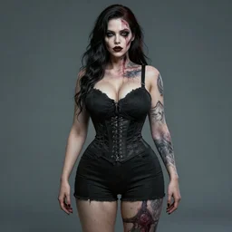 attractive female zombie, curvy, fully clothed