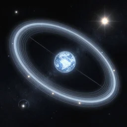 Artistic illustration of a Dyson swarm around a star