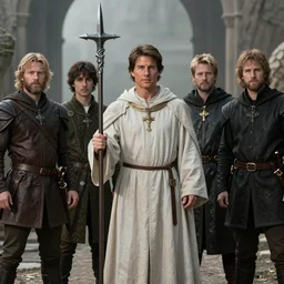 medieval fantasy half length d & d portrait photo of tom cruise as a d & d armored cleric with a morningstar, photo by philip - daniel ducasse and yasuhiro wakabayashi and jody rogac and roger deakins