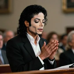 cinematic still of Michael Jackson preaching at a Baptist Church in Atlanta in 1989, close up, shallow depth of field, cinematic