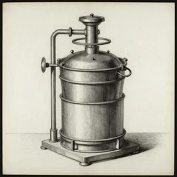 A sketch of a rotary Rane mixer drawn by Leonardo Da Vinci, carbon paper
