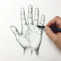 “biological drawing of human hand”