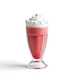 ruby red milkshake, clean 3d render, octane render, isolated on a pure white background, centered, entire object in frame, sharp focus, soft studio lighting