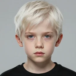 portrait a 1 5 - year - old boy, with slender, white - blond hair, cold grey eyes, a pale complexion with sharp and pointed features, wearing black clothes, hyper realistic face, beautiful eyes, character art, art by mark brooks, hyperdetailed, cryengine, trending on artstation, digital art
