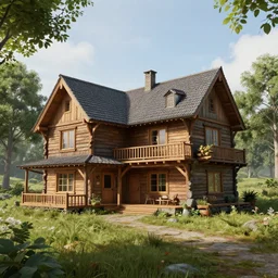 Peaceful wooden mansion, unreal engine 5 tech demo