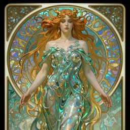 nurturer goddess, moody water sign, intuitive healer, liquid flowy dress, cinematic portrait by artgerm, cushart krenz, greg rutkowski, mucha. art nouveau. gloomhaven, gleaming vibrant colors, sharp edges. ultra clear detailed. 8 k. elegant, intricate, octane render