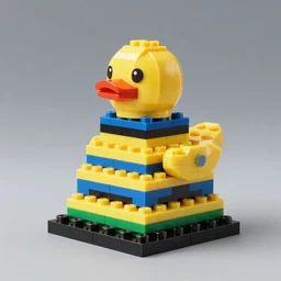 rubber ducky on a lego pyramid, studio lighting