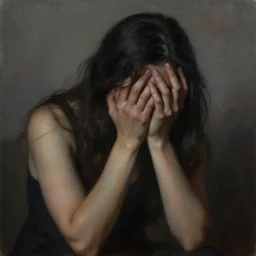 a highly detailed painting meant to represent immeasurable sadness and despair, chiaroscuro