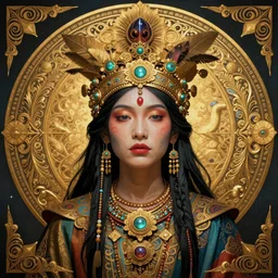 portrait of entranced shaman with a spirit vision, in style of DMT, in style of Midjourney, insanely detailed and intricate, golden ratio, elegant, ornate, majestic, elite, ephemeral, haunting, matte painting, cinematic, cgsociety, James jean, Noah Bradley, Darius Zawadzki, vivid and vibrant