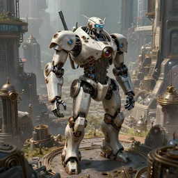 robot city, steampunk art, fantasy style, super high detail, super high quality, talented artist, trending on artstation