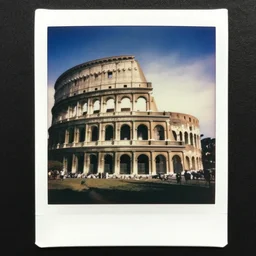 cursed polaroid photograph of ancient romans inside the colosseum, photorealistic, dramatic lighting, intricate details
