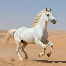 akhal - teke horse made of opal, desert sand, arabian horse, galloping, painterly, photo,