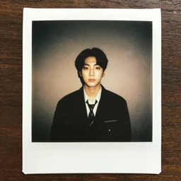 a photo of bts, expired film, polaroid