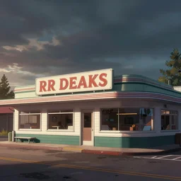 Establishing shot of RR Diner from Twin Peaks comic artwork by Tomer Hanuka